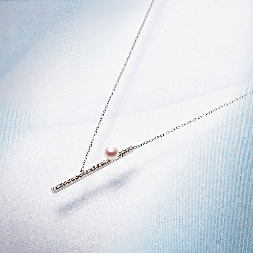 珍珠 - パール ダイヤモンド ネックレス Classy パールペンダント PT レディース 真珠 プラチナ DES0401CLASSY00000 ムーンレーベル Moon Label