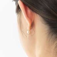 パールピアスCubeピアス(K10)レディース