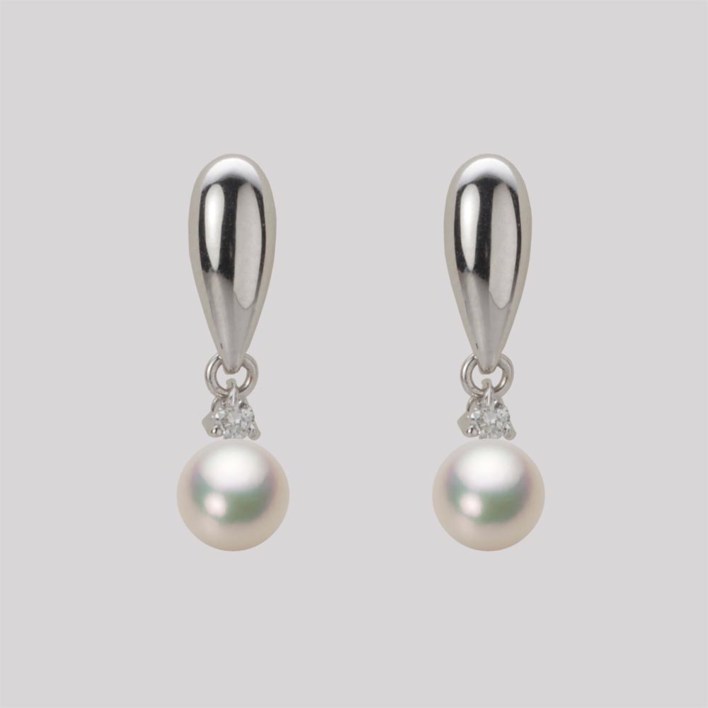 ベビーパール ピアス ぶら下がり あこや真珠 5.5mm アコヤ 真珠 ピアス K18WG ホワイトゴールド レディース HA00055R11CW0638DW ムーンレーベル Moon Label(4)