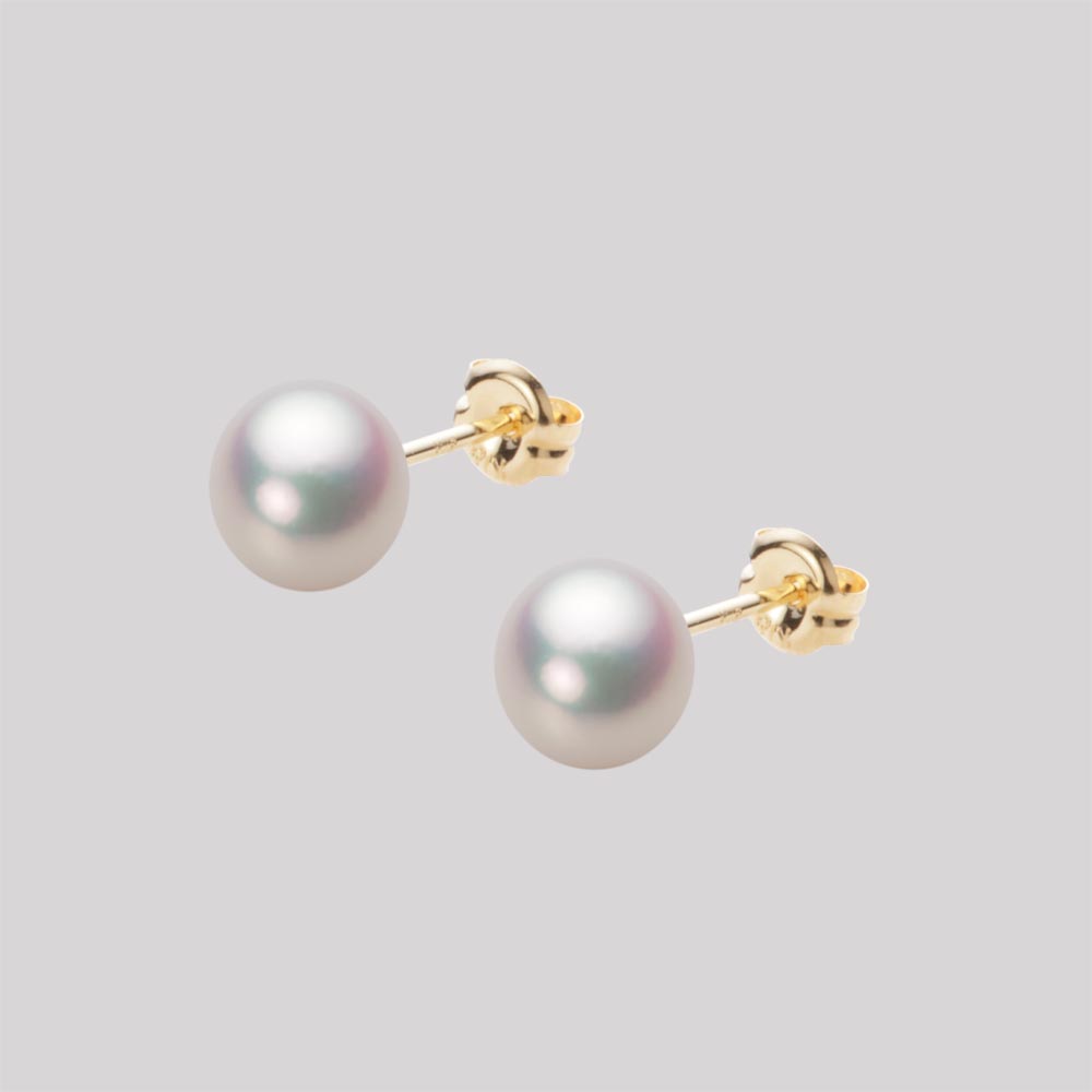 パール ピアス あこや真珠 6.0mm アコヤ 真珠 ピアス K18 イエローゴールド 18金 レデ ...
