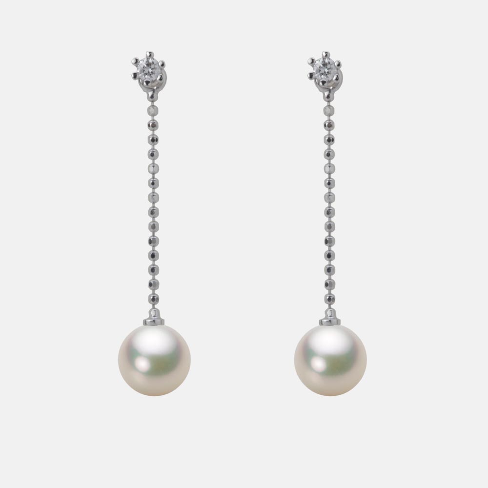 パール ピアス ぶら下がり あこや真珠 6.5mm アコヤ 真珠 ピアス K18WG ホワイトゴールド レディース HA00065R12CW0808W0 ムーンレーベル Moon Label