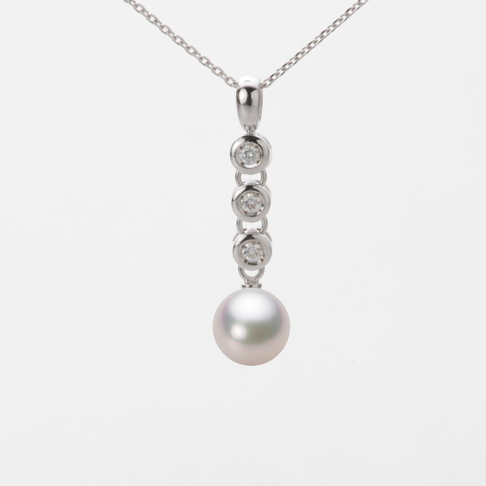 パール ネックレス 一粒 あこや真珠 7.0mm アコヤ 真珠 ペンダント K18WG ホワイトゴールド 18金 レディース HA00070R12WPG789W0 ムーンレーベル Moon Label(4)