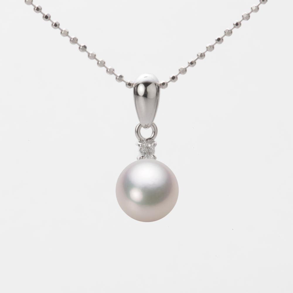 パール ネックレス 一粒 あこや真珠 7.0mm アコヤ 真珠 ペンダント K18WG ホワイトゴールド 18金 レディース HA00070R13WPG904W0 ムーンレーベル Moon Label(4)