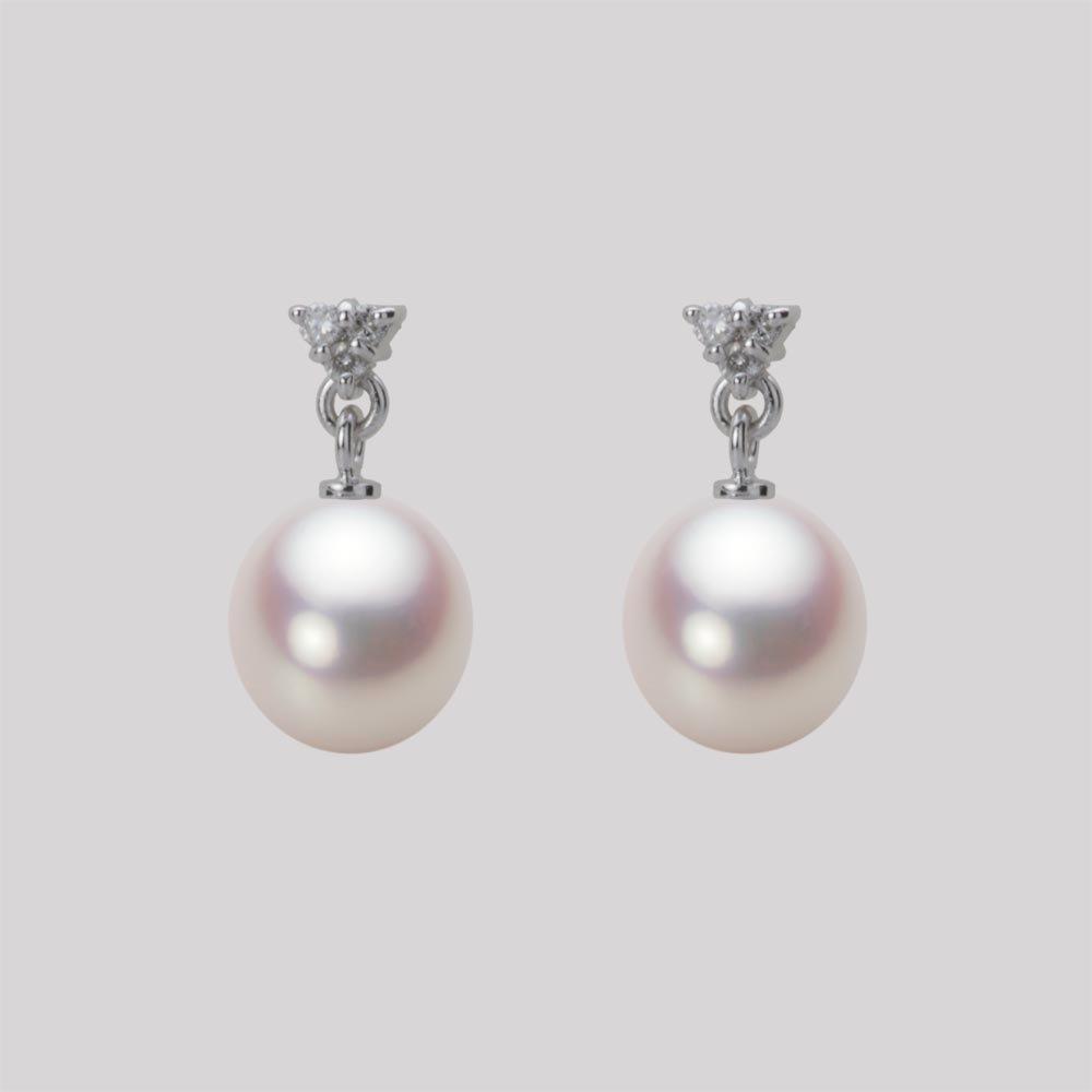 パール ピアス あこや真珠 7.5mm アコヤ 真珠 ピアス K18WG ホワイトゴールド レディース HA00075D12WPN617W0 ムーンレーベル Moon Label