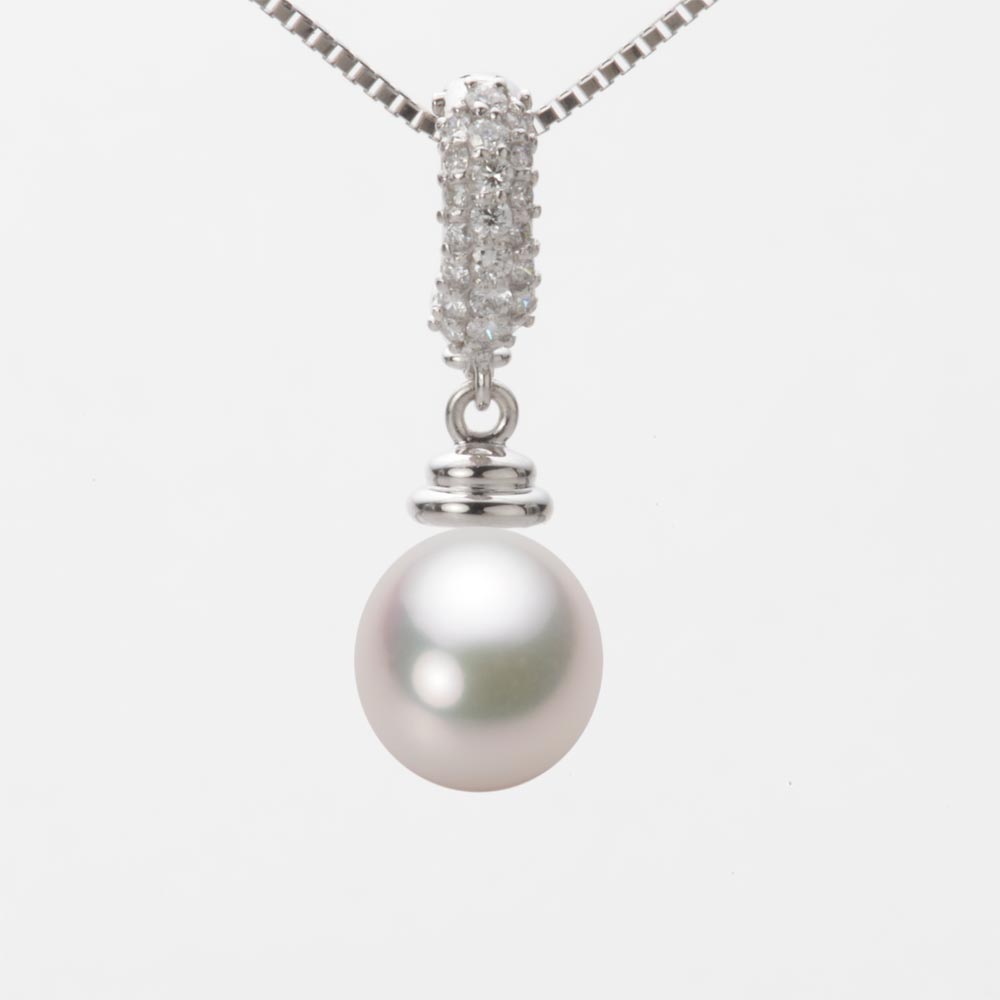 パール ネックレス 一粒 あこや真珠 8.5mm アコヤ 真珠 ペンダント K18WG ホワイトゴールド 18金 レディース HA00085D12WPG115W0 ムーンレーベル Moon Label(4)