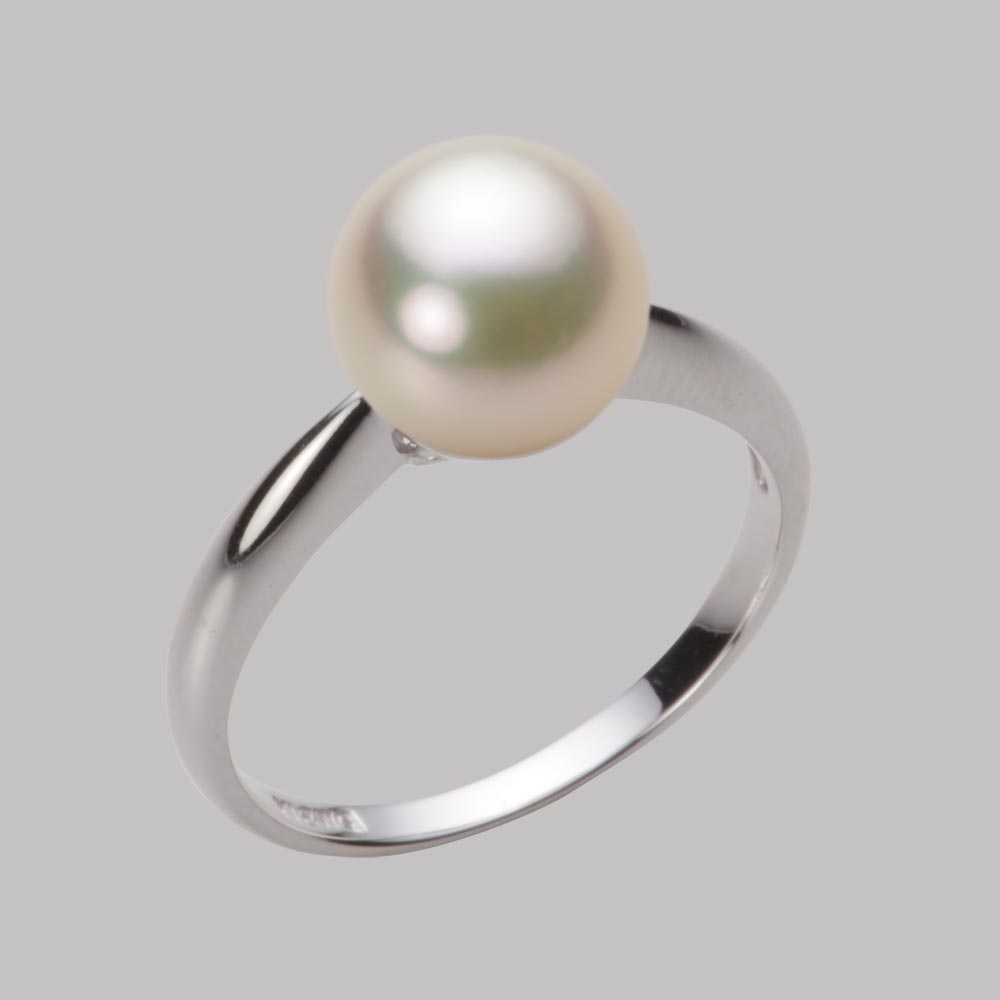 パール リング 指輪 あこや真珠 8.5mm アコヤ 真珠 リング K18WG ホワイトゴールド 18金 レディース HA00085R12CG0R01W8 ムーンレーベル Moon Label