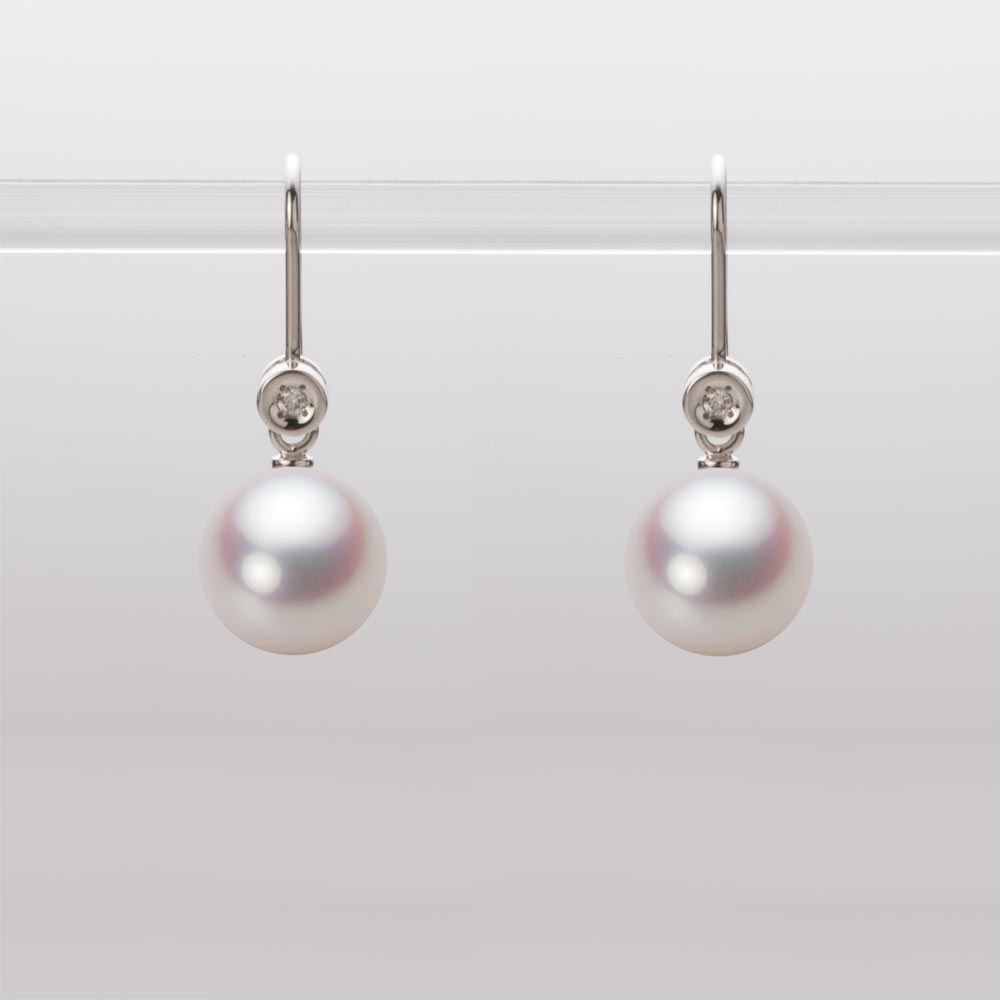 パール ピアス フック あこや真珠 8.5mm アコヤ 真珠 ピアス K18WG ホワイトゴールド レディース HA00085R12WPN885W0 ムーンレーベル Moon Label