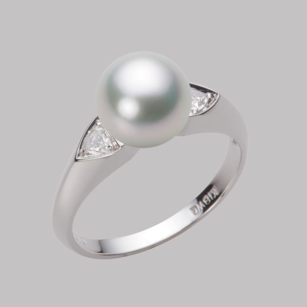 パール リング 指輪 あこや真珠 8.5mm アコヤ 真珠 リング K18WG ホワイトゴールド 18金 レディース HA00085R13SG0D01W8 ムーンレーベル Moon Label