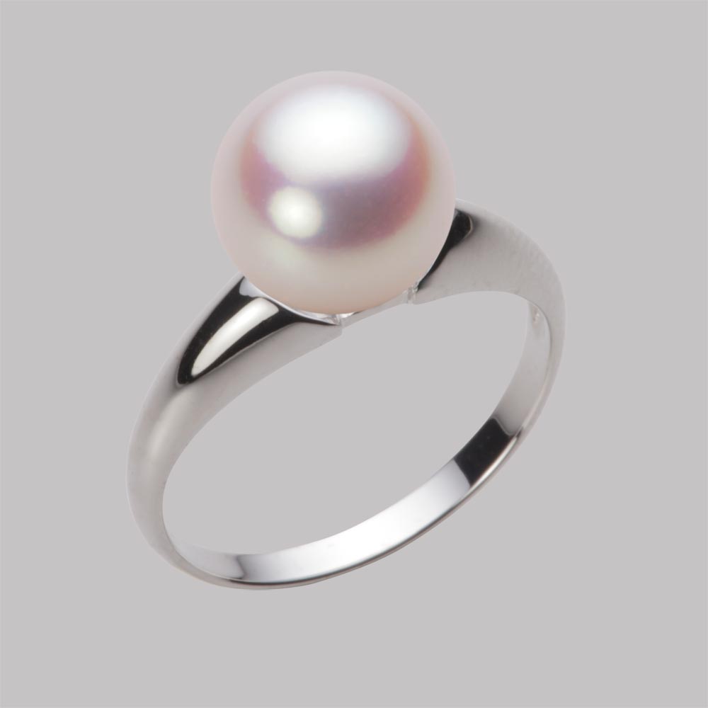 パール リング 指輪 あこや真珠 9.0mm アコヤ 真珠 リング K18WG ホワイトゴールド 18金 レディース HA00090R11WPNR02W9 ムーンレーベル Moon Label