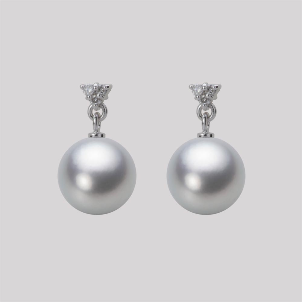パール ピアス あこや真珠 9.0mm アコヤ 真珠 ピアス K18WG ホワイトゴールド レディース HA00090R12SG0617W0 ムーンレーベル Moon Label