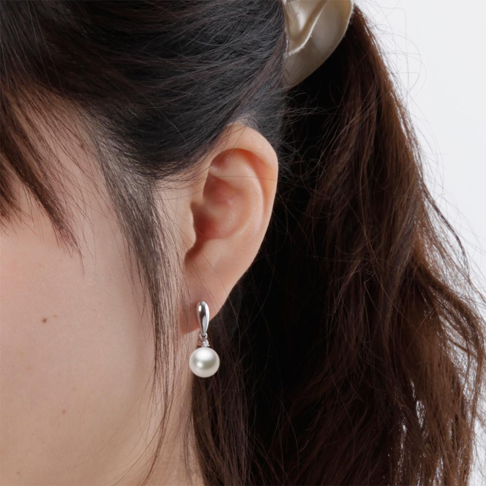 あこや真珠 パール ピアス 9.0mm アコヤ 真珠 ピアス K18WG ホワイトゴールド レディース HA00090R13CW0638DW あこや真珠 パール ピアス 9.0mm アコヤ 真珠 ピアス K18WG ホワイトゴールド レディース HA00090R13CW0638DW