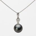 ブラック パール ネックレス 一粒 8mm 黒蝶 真珠 ペンダント K18WG ホワイトゴールド 18金 レディース NB00008R13PC0725W0 ムー...