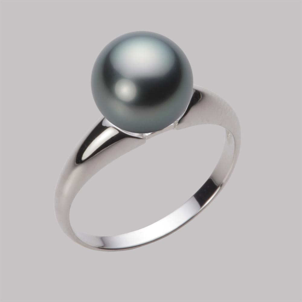 ブラック パール リング 指輪 9mm 黒蝶 真珠 リング K18WG ホワイトゴールド 18金 レディース NB00009R13DG0R02W9 ムーンレーベル Moon Label(4)