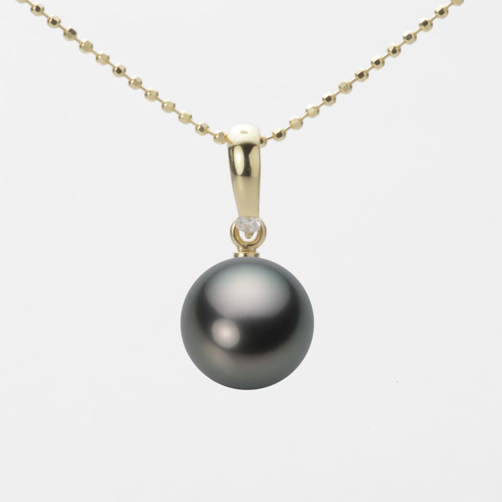 ブラック パール ペンダント トップ 9mm 黒蝶 真珠 ペンダント トップ K18 イエローゴールド 18金 レディース NB00009R22PC01500Y-T ムーンレーベル Moon Label