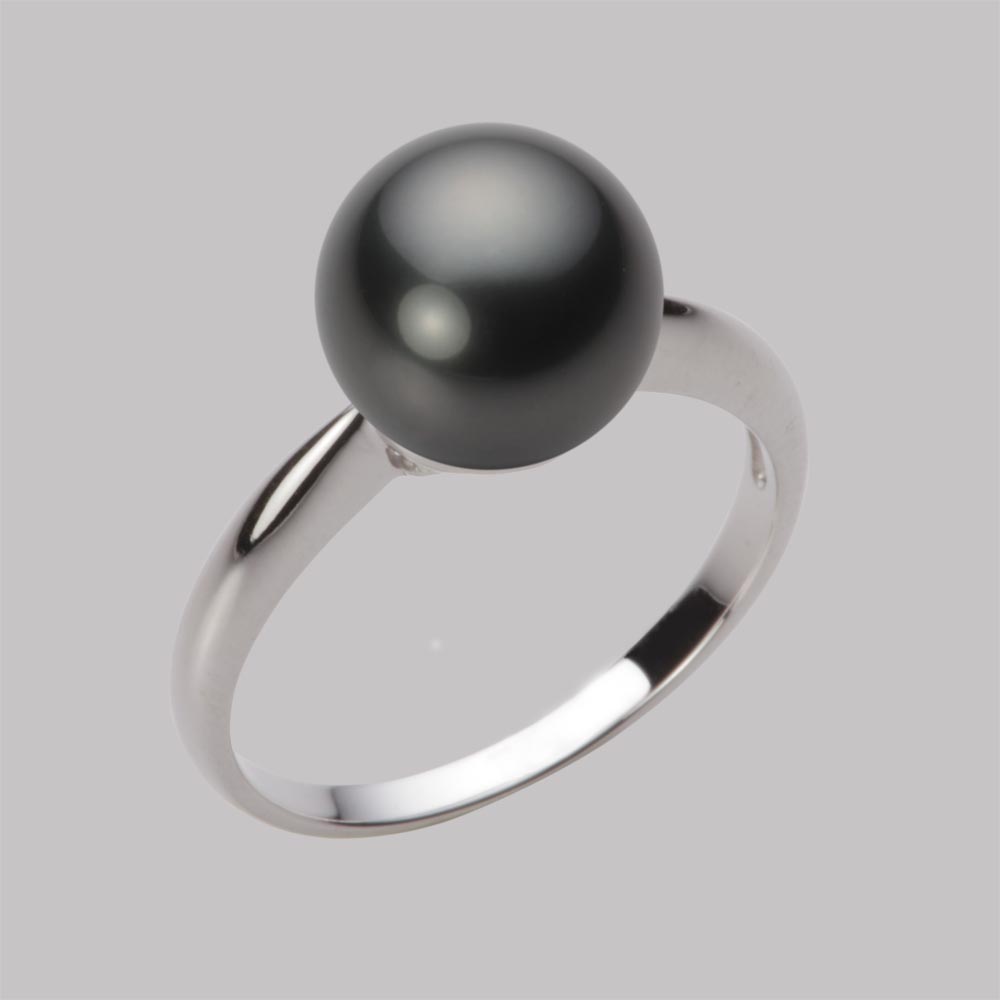 ブラック パール リング 指輪 9mm 黒蝶 真珠 リング PT900 プラチナ レディース NB00009R23BK0R01P9 ムーンレーベル Moon Label