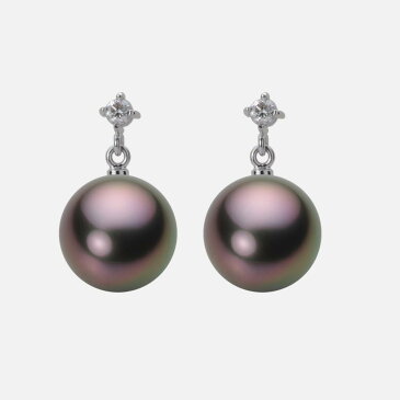 パール ピアス 10mm 黒蝶 真珠 ピアス K18WG ホワイトゴールド レディース NB00010R11RB0514W0 ムーンレーベル Moon Label