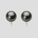ブラック パール イヤリング 10mm 黒蝶 真珠 イヤリング K18WG ホワイトゴールド 18金 レディース NB00010R12PC0635WM ムーンレ...