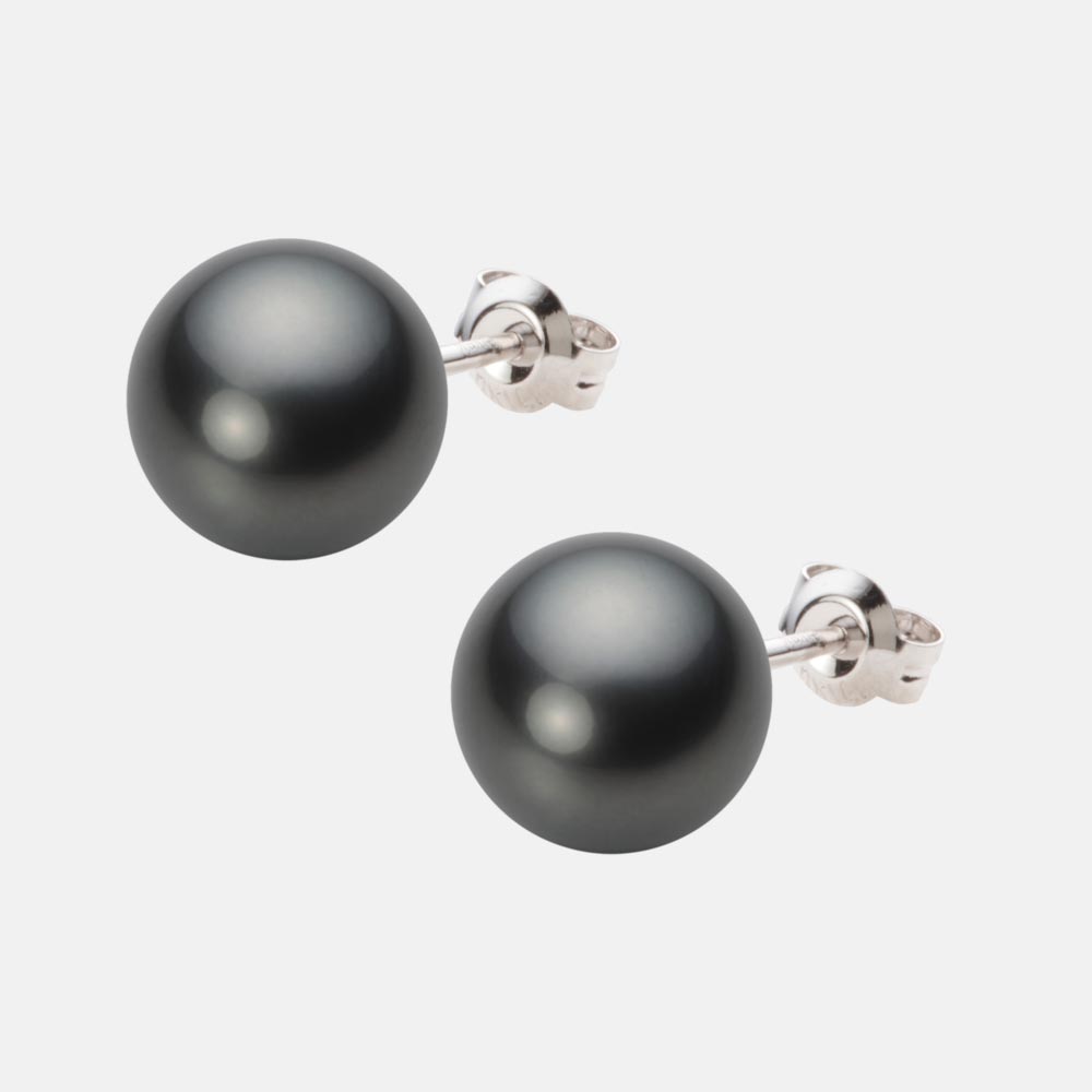 ブラック パール ピアス 10mm 黒蝶 真珠 ピアス K14WG ホワイトゴールド レディース NB00010R13BK0PA01W ムーンレーベル Moon Label
