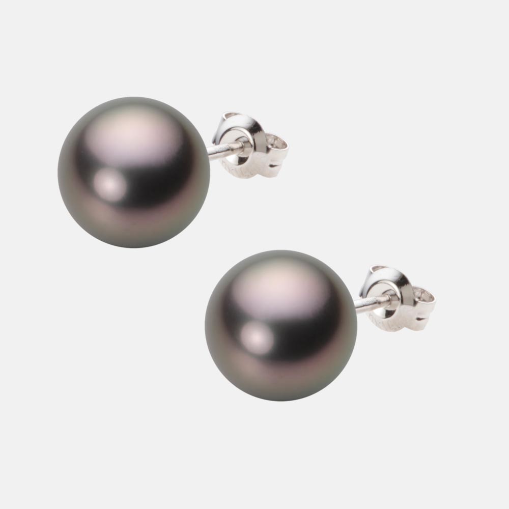 ブラック パール ピアス 10mm 黒蝶 真珠 ピアス K14WG ホワイトゴールド レディース NB00010R13RB0PA01W ムーンレーベル Moon Labelのサムネイル