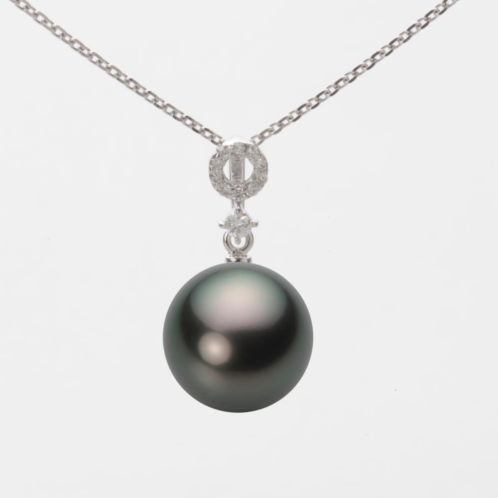 楽天Moon Label　大月真珠 Online Shopブラック パール ペンダント トップ 10mm 黒蝶 真珠 ペンダント トップ K18WG ホワイトゴールド 18金 レディース NB00010R21PC01474W-T ムーンレーベル Moon Label