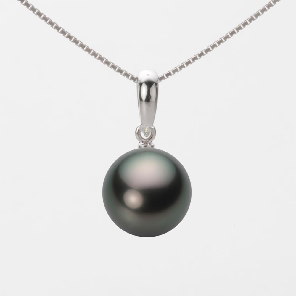 楽天Moon Label　大月真珠 Online Shopブラック パール ペンダント トップ 10mm 黒蝶 真珠 ペンダント トップ K18WG ホワイトゴールド 18金 レディース NB00010R21PC01500W-T ムーンレーベル Moon Label