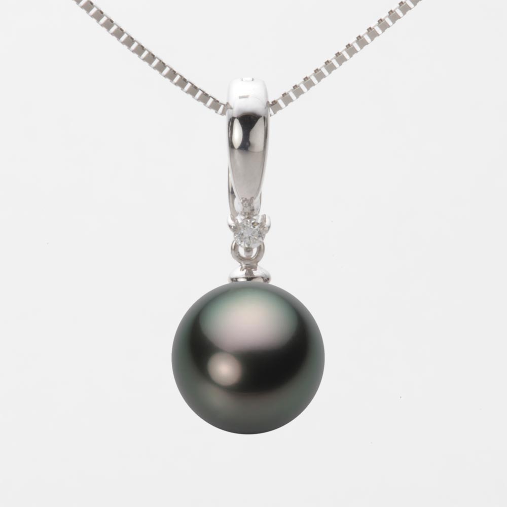 楽天Moon Label　大月真珠 Online Shopブラック パール ペンダント トップ 10mm 黒蝶 真珠 ペンダント トップ K18WG ホワイトゴールド 18金 レディース NB00010R21PC0334W0-T ムーンレーベル Moon Label