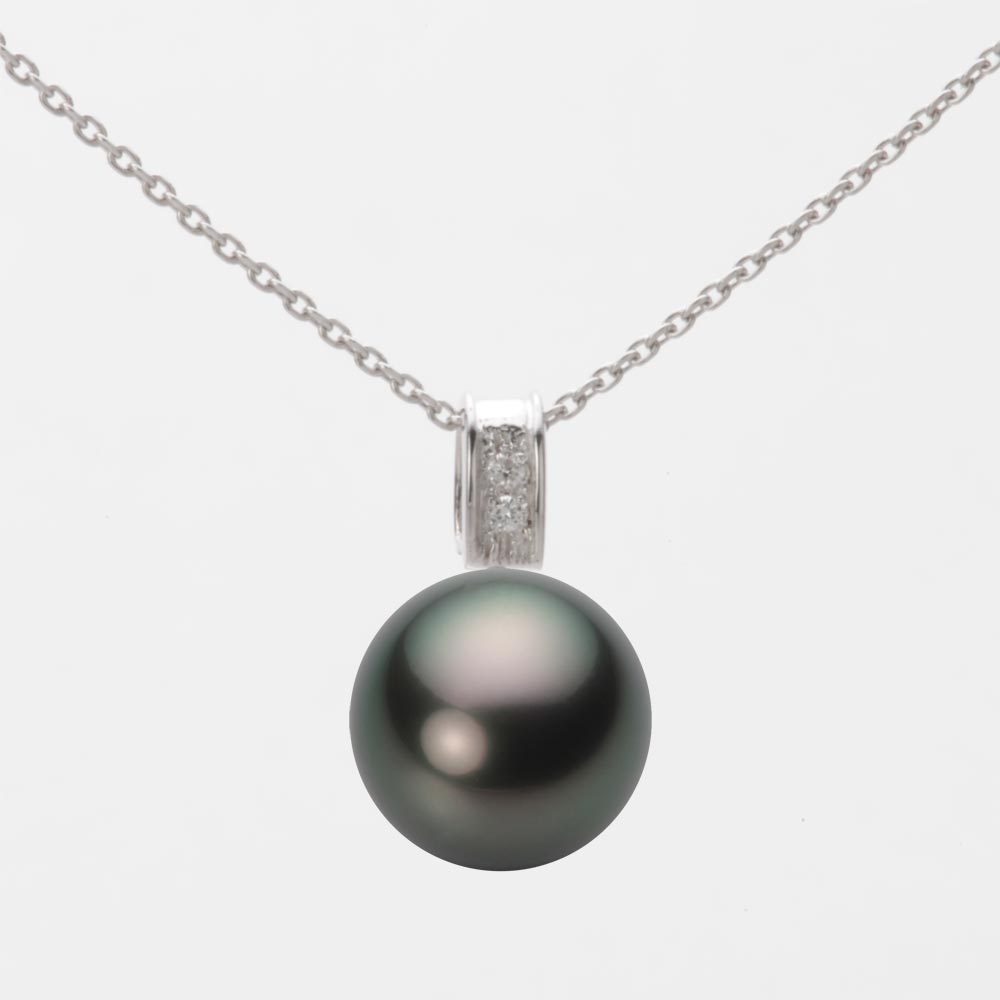楽天Moon Label　大月真珠 Online Shopブラック パール ペンダント トップ 10mm 黒蝶 真珠 ペンダント トップ K18WG ホワイトゴールド 18金 レディース NB00010R21PC0647W0-T ムーンレーベル Moon Label