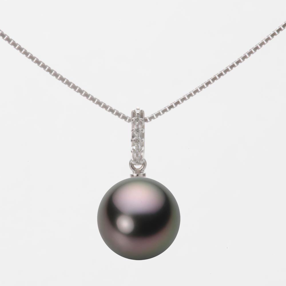 ブラック パール ペンダント トップ 10mm 黒蝶 真珠 ペンダント トップ K18WG ホワイトゴールド 18金 レディース NB00010R22RB01495W-T ムーンレーベル Moon Label