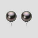 ブラック パール イヤリング 10mm 黒蝶 真珠 イヤリング K18WG ホワイトゴールド 18金 レディース NB00010R22RB0635WM ムーンレ...