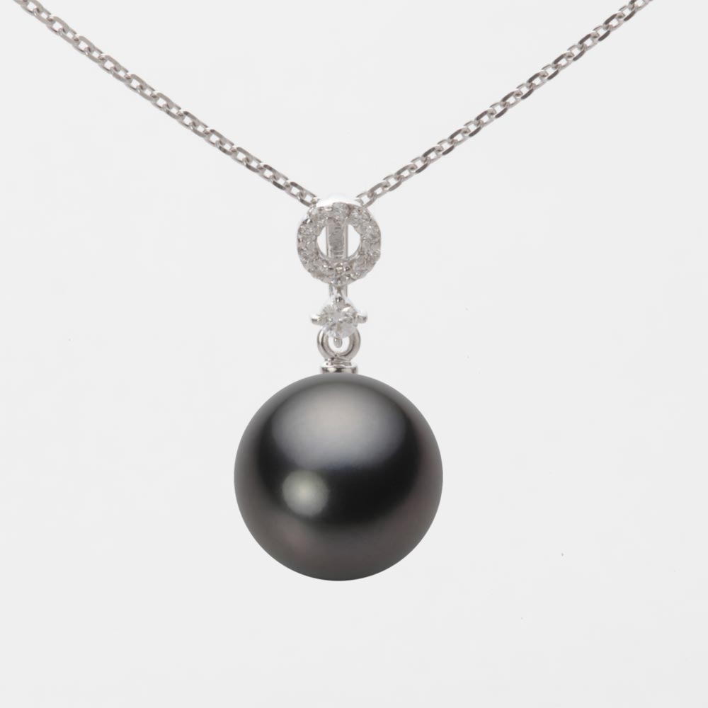 楽天Moon Label　大月真珠 Online Shopブラック パール ペンダント トップ 10mm 黒蝶 真珠 ペンダント トップ K18WG ホワイトゴールド 18金 レディース NB00010R23PC01474W-T ムーンレーベル Moon Label