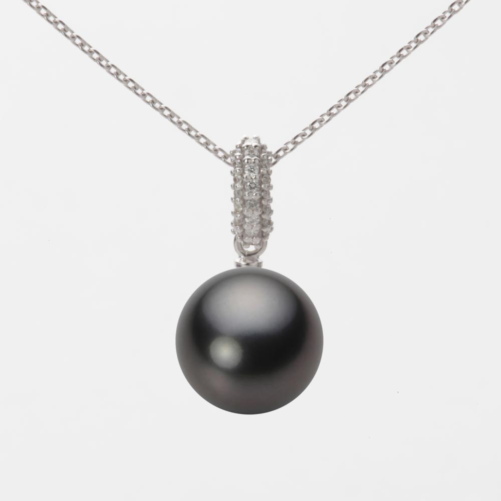 楽天Moon Label　大月真珠 Online Shopブラック パール ペンダント トップ 10mm 黒蝶 真珠 ペンダント トップ K18WG ホワイトゴールド 18金 レディース NB00010R23PC01489W-T ムーンレーベル Moon Label