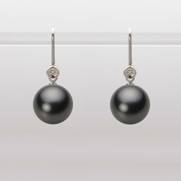 パール ピアス 10mm 黒蝶 真珠 ピアス K18WG ホワイトゴールド レディース NB00010R23PC0885W0 ムーンレーベル Moon Label