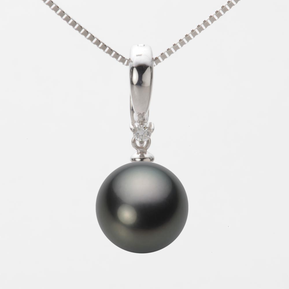 ブラック パール ネックレス 一粒 11mm 黒蝶 真珠 ペンダント K18WG ホワイトゴールド 18金 レディース NB00011R12PC0334W0 ムーンレーベル Moon Label