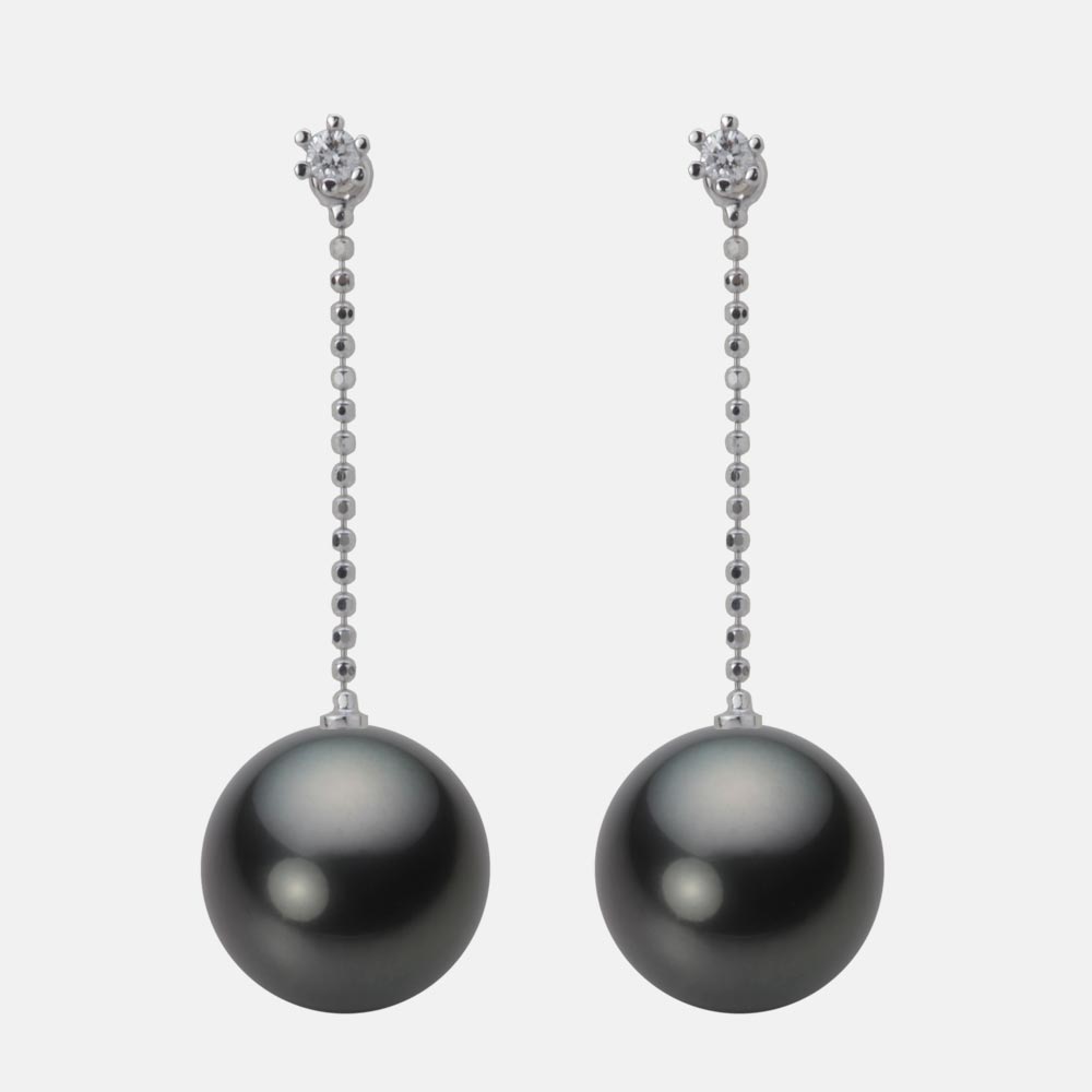 ブラック パール ピアス 11mm 黒蝶 真珠 ピアス K18WG ホワイトゴールド 18金 レディース NB00011R21BK0808W0 ムーンレーベル Moon Labelのサムネイル