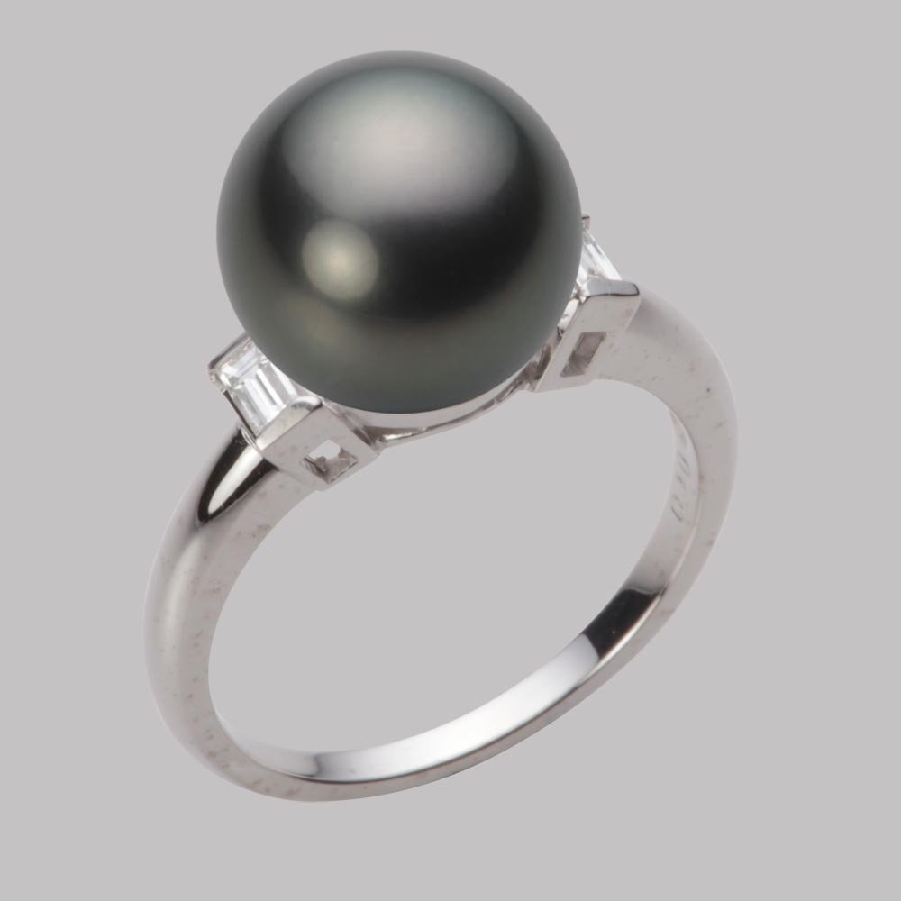 ブラック パール リング 指輪 11mm 黒蝶 真珠 リング PT900 プラチナ レディース NB00011R22PC0D03P1 ムーンレーベル Moon Label