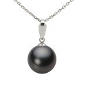 ブラック パール ネックレス 一粒 11mm 黒蝶 真珠 ペンダント K18WG ホワイトゴールド 18金 レディース NB00011R23BK0ZB5LW ム...