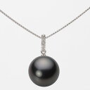 ブラック パール ネックレス 一粒 12mm 黒蝶 真珠 ペンダント K18WG ホワイトゴールド 18金 レディース NB00012R11BK01495W ム...