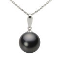 ブラック パール ネックレス 一粒 12mm 黒蝶 真珠 ペンダント K18WG ホワイトゴールド 18金 レディース NB00012R11BK0ZB5LW ム...