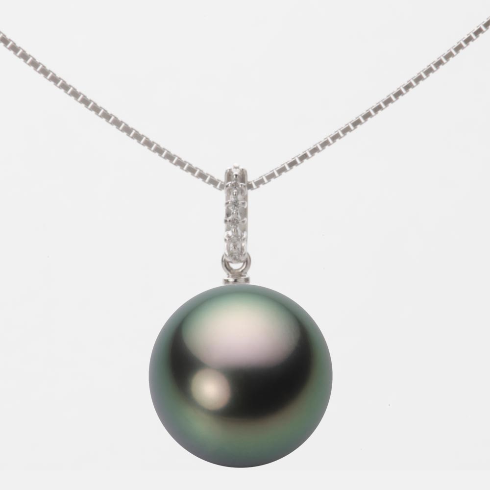 ブラック パール ネックレス 一粒 12mm 黒蝶 真珠 ペンダント K18WG ホワイトゴールド 18金 レディース NB00012R11PC01495W ムーンレーベル Moon Label