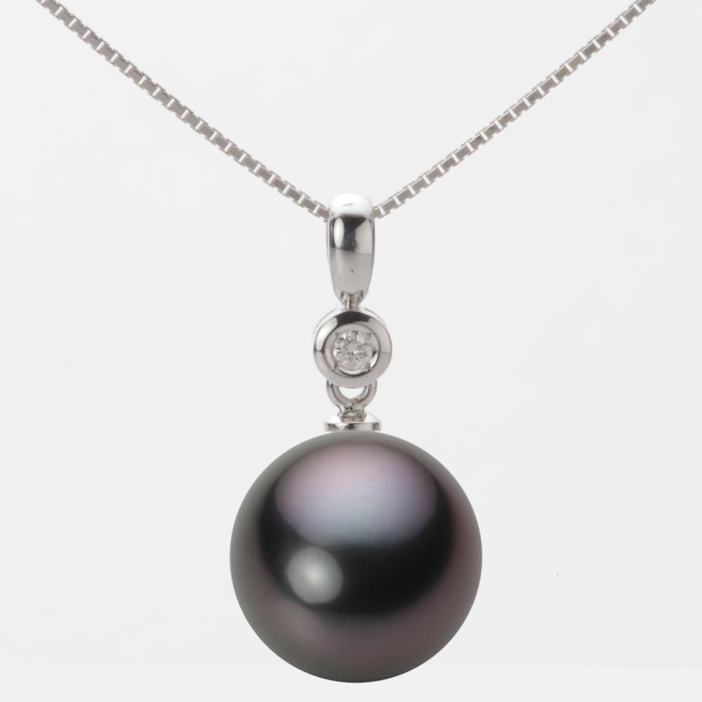 ブラック パール ペンダント トップ 12mm 黒蝶 真珠 ペンダント トップ K18WG ホワイトゴールド 18金 レディース NB00012R12BK0725W0-T ムーンレーベル Moon Label