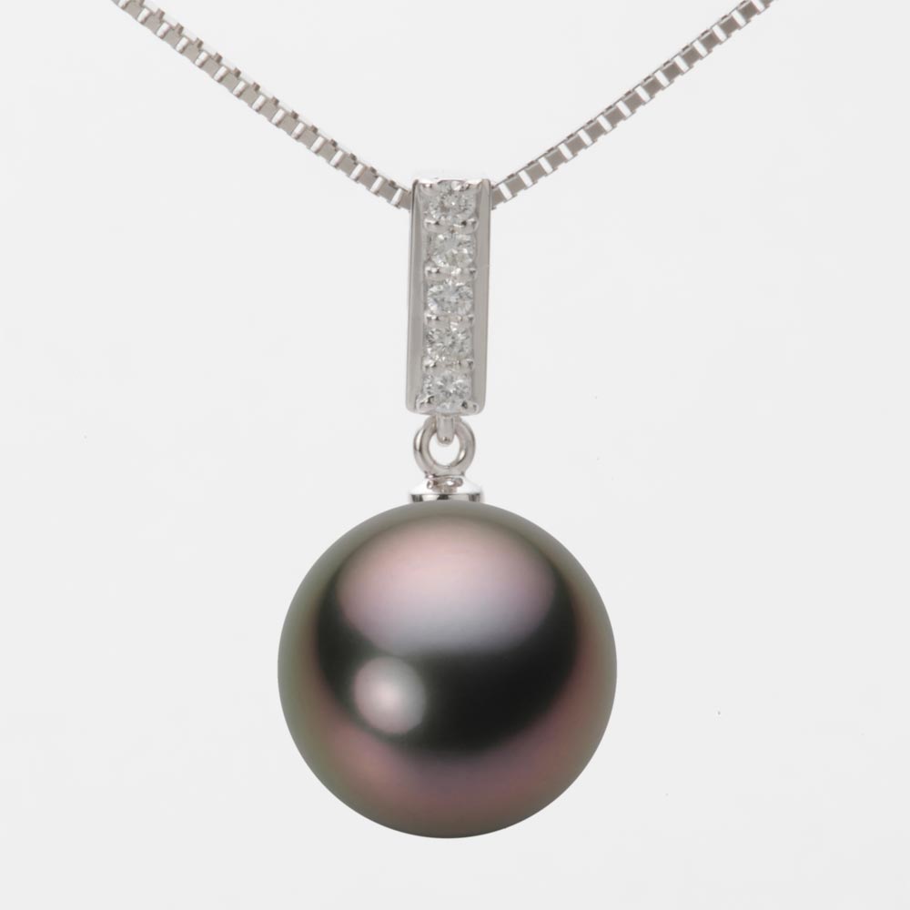 ブラック パール ペンダント トップ 12mm 黒蝶 真珠 ペンダント トップ K18WG ホワイトゴールド 18金 レディース NB00012R12RB0314W0-T ムーンレーベル Moon Label