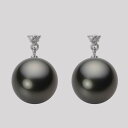 ブラック パール ピアス 12mm 黒蝶 真珠 ピアス K18WG ホワイトゴールド 18金 レディース NB00012R13PC0617W0 ムーンレーベル Moon Label