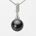 ブラック パール ネックレス 一粒 12mm 黒蝶 真珠 ペンダント K18WG ホワイトゴールド 18金 レディース NB00012R21BK0115W0 ムーンレーベル Moon Label(4)