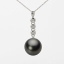 ブラック パール ネックレス 一粒 12mm 黒蝶 真珠 ペンダント K18WG ホワイトゴールド 18金 レディース NB00012R23PC0789W0 ム...