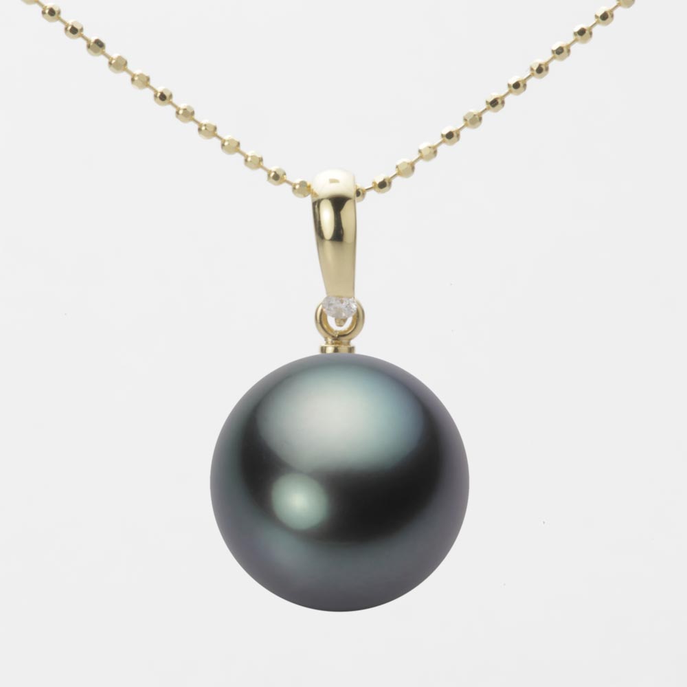 ブラック パール ネックレス 一粒 13mm 黒蝶 真珠 ペンダント K18 イエローゴールド 18金 レディース NB00013R12DG01500Y ムーンレーベル Moon Label(4)