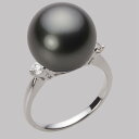 ブラック パール リング 指輪 13mm 黒蝶 真珠 リング PT900 プラチナ レディース NB00013R13PC0D02P3 ムーンレーベル Moon ...
