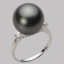 ブラック パール リング 指輪 13mm 黒蝶 真珠 リング K18WG ホワイトゴールド 18金 レディース NB00013R13PC0D02W3 ムーンレー...