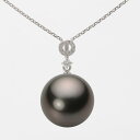 ブラック パール ネックレス 一粒 13mm 黒蝶 真珠 ペンダント K18WG ホワイトゴールド 18金 レディース NB00013R23BK01474W ム...