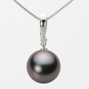 ブラック パール ネックレス 一粒 13mm 黒蝶 真珠 ペンダント K18WG ホワイトゴールド 18金 レディース NB00013R23RB0334W0 ム...