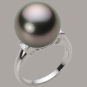 ブラック パール リング 指輪 14mm 黒蝶 真珠 リング K18WG ホワイトゴールド 18金 レディース NB00014R12RB0D03W4 ムーンレー...